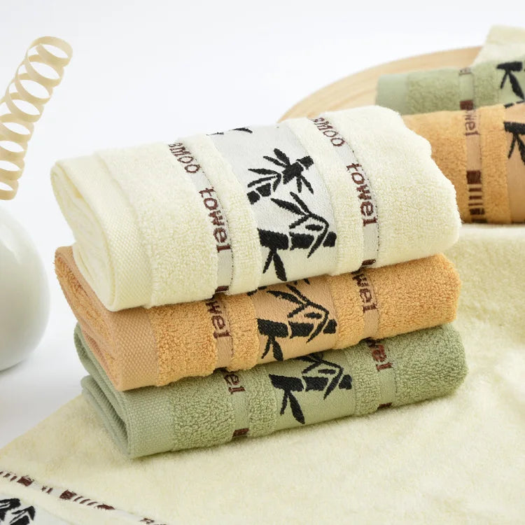 Set of 6 Bamboo Fiber Thick Absorbent Bath Towels