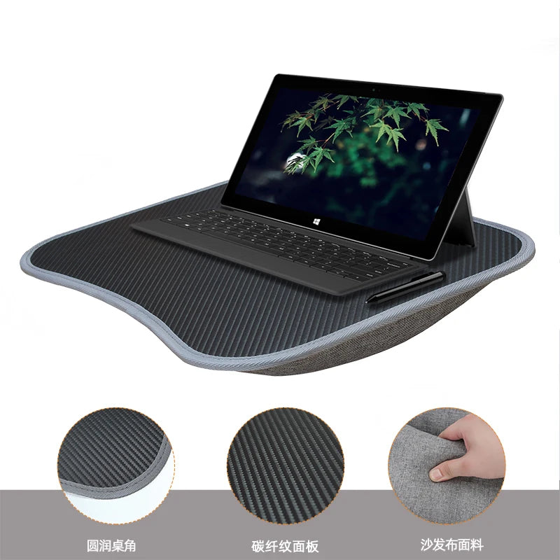 Multifunctional Laptop Desk With Foam Particle Filled Cushion & Hard Mouse Pad