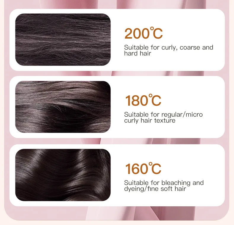 New Mini Portable Rechargeable Hair Straightener Brush With Anti-Scald Shell Cordless USB Charging