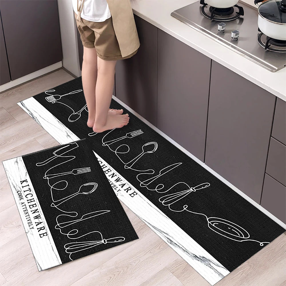 Kitchen Floor Mat Soft Washable Anti-Slip Carpet