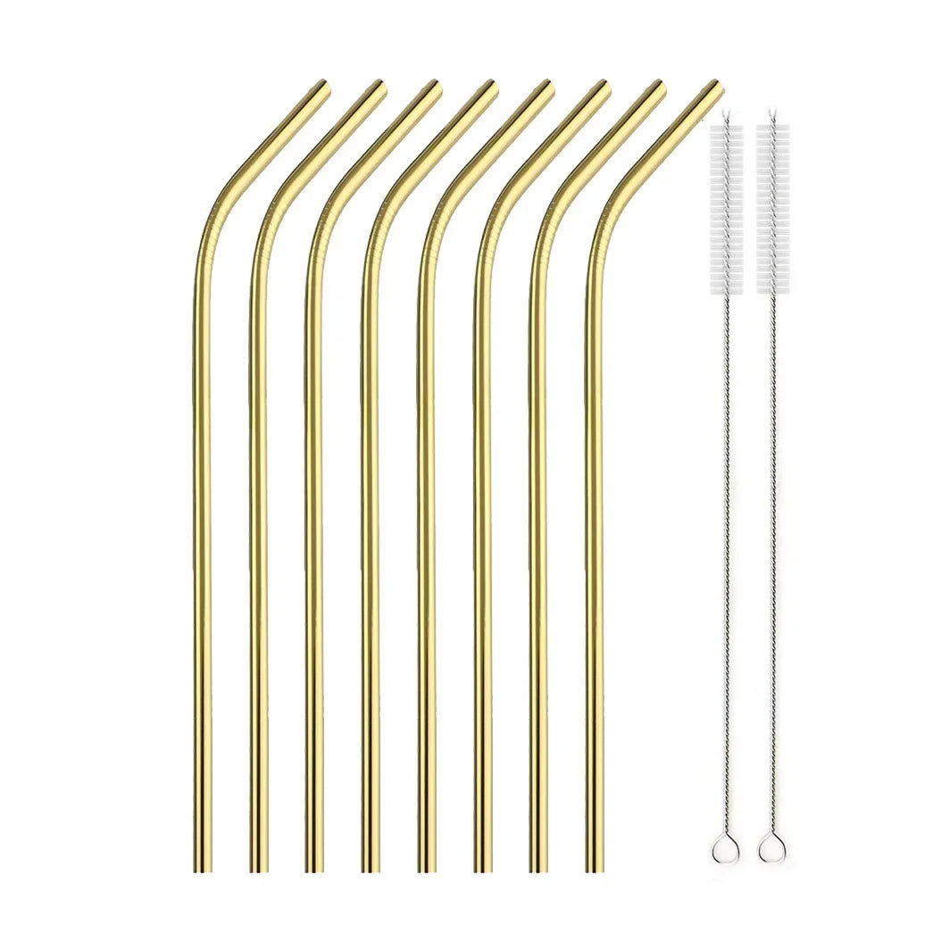 5/10Pcs Reusable Stainless Steel Drinking Straws