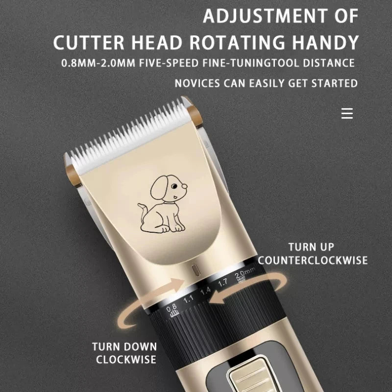 Electric Pet Hair Clipper and Hair Trimmer Set For Pet Grooming With an Electric Shaver Ceramic Blade with USB Charging