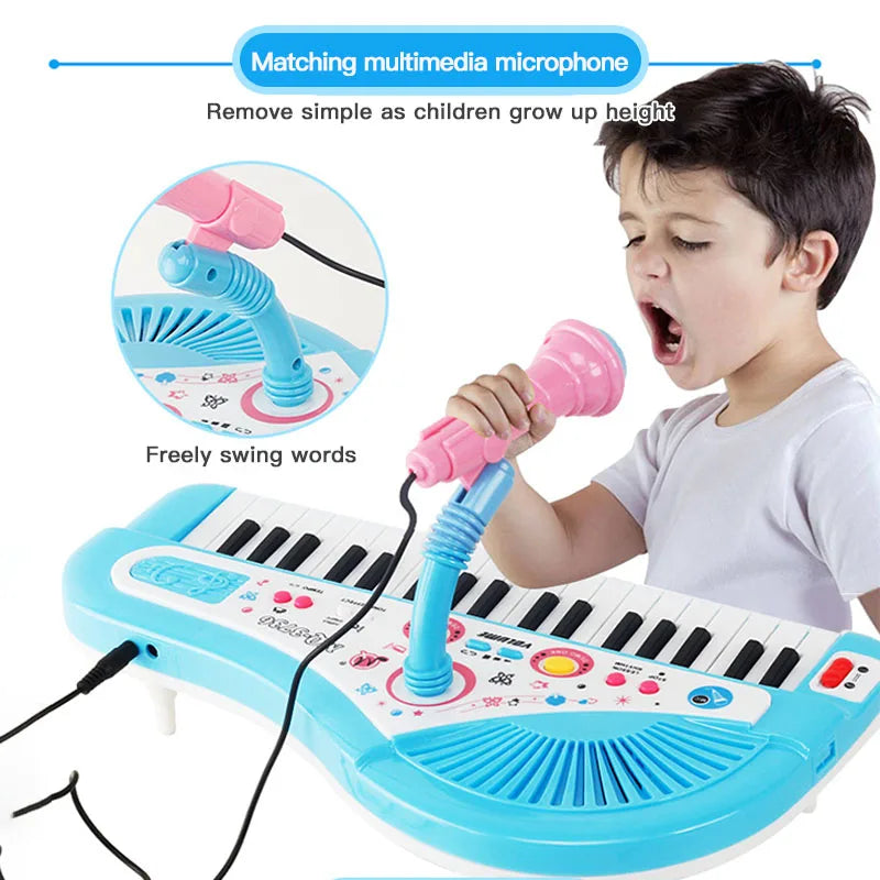 37 Keys Kids Musical Electronic Piano Organ Keyboard with Microphone And an Educational Toy
