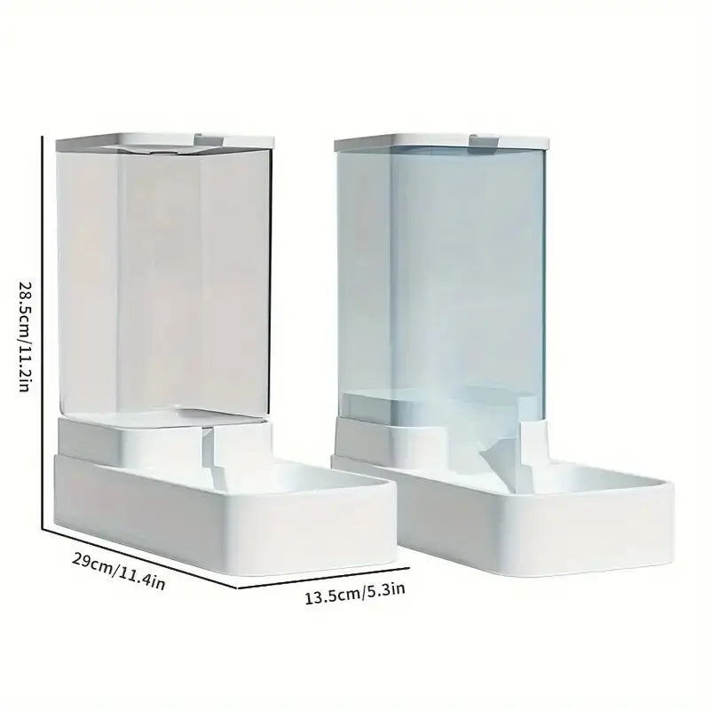 2pcs Automatic Dog Feeder and Water Dispenser with Plastic Gravity Dispenser Set