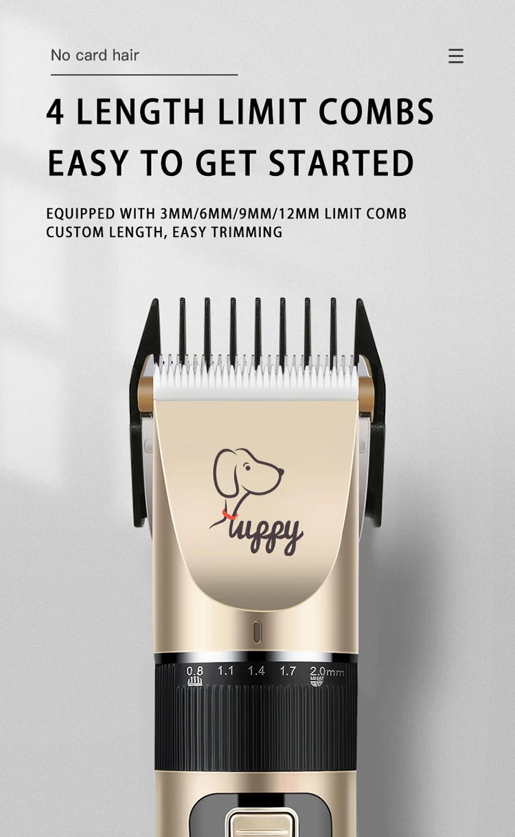 Electric Pet Hair Clipper and Hair Trimmer Set For Pet Grooming With an Electric Shaver Ceramic Blade with USB Charging