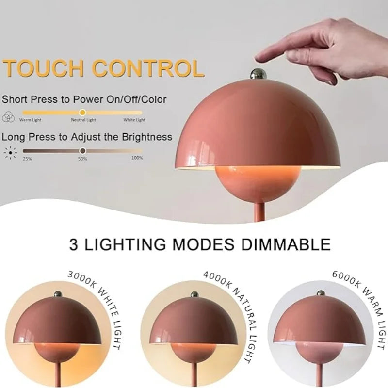 Touch Changing Color Modern Mushroom Night Light For Multiple Rooms