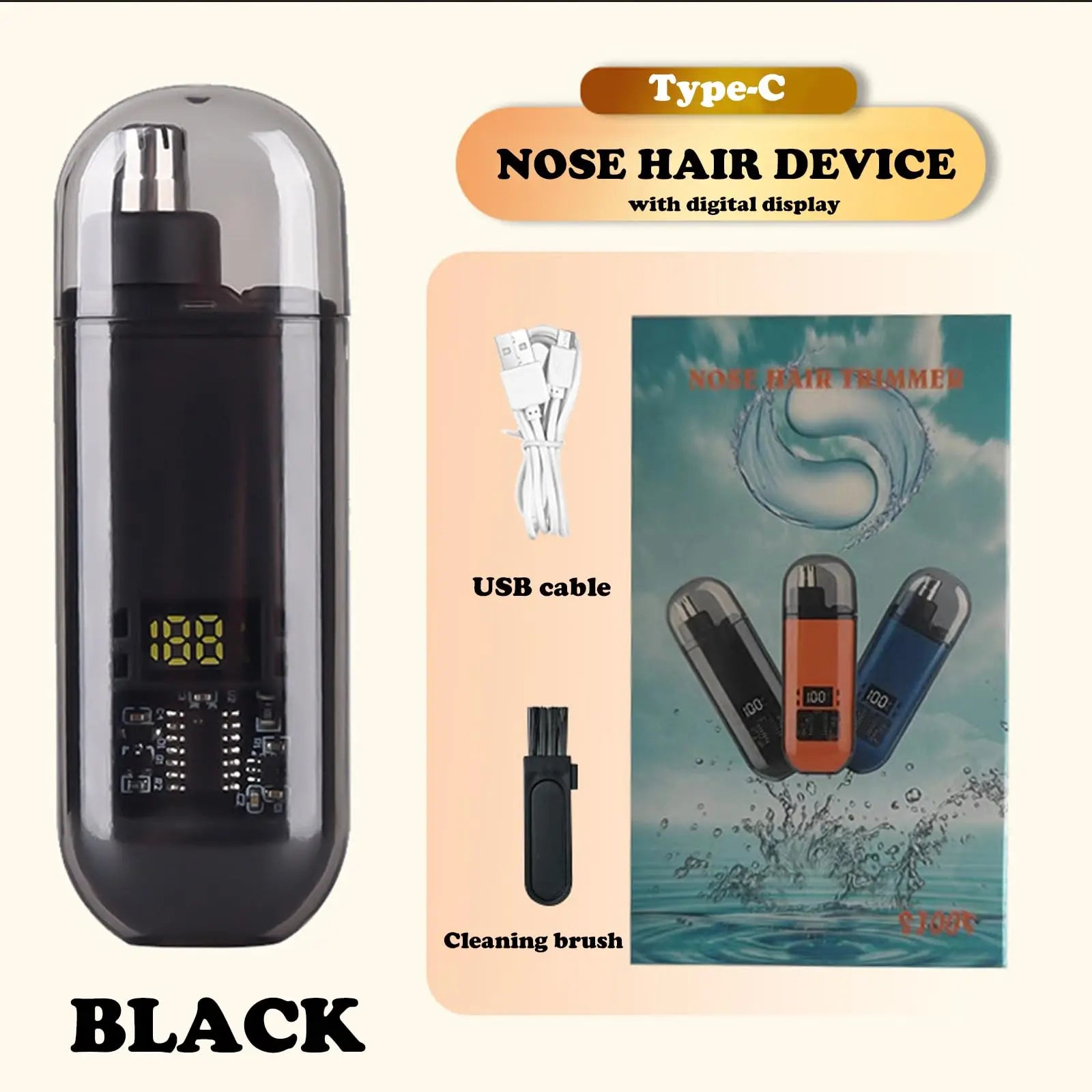 USB Charging Portable Electric Nose and Ear Hair Trimmer With Quick Charging