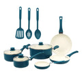 Mainstays Classic Collection 12 Piece Nonstick Aluminum Alloy Cookware Set Blue