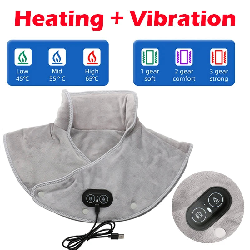 USB Electric Heating Neck & Shoulder Massager Wrap Pad