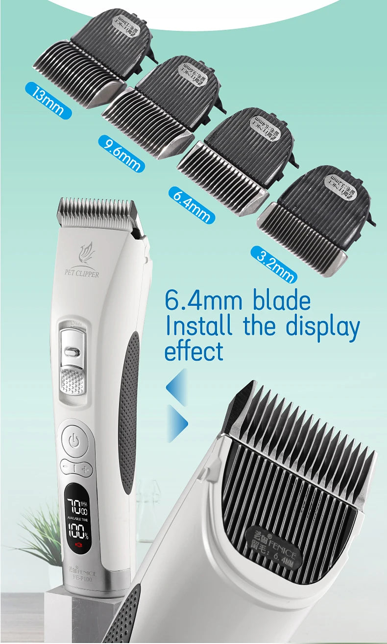 Professional LCD Screen Dog and Cat Electrical Grooming Clippers and Trimmers With Rechargeable Haircut Machine