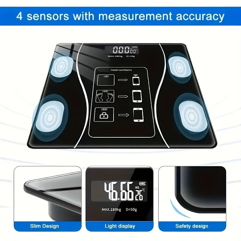 Intelligent Digital Body Scale With Backlit LED Screen Display Weighing Up To 400