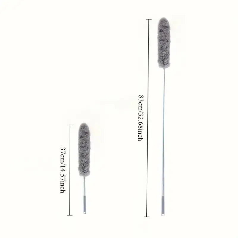 47" Extendable Microfiber Duster Pole - Bendable Stainless Steel Brush for Ceiling/Furniture/Car, Washable