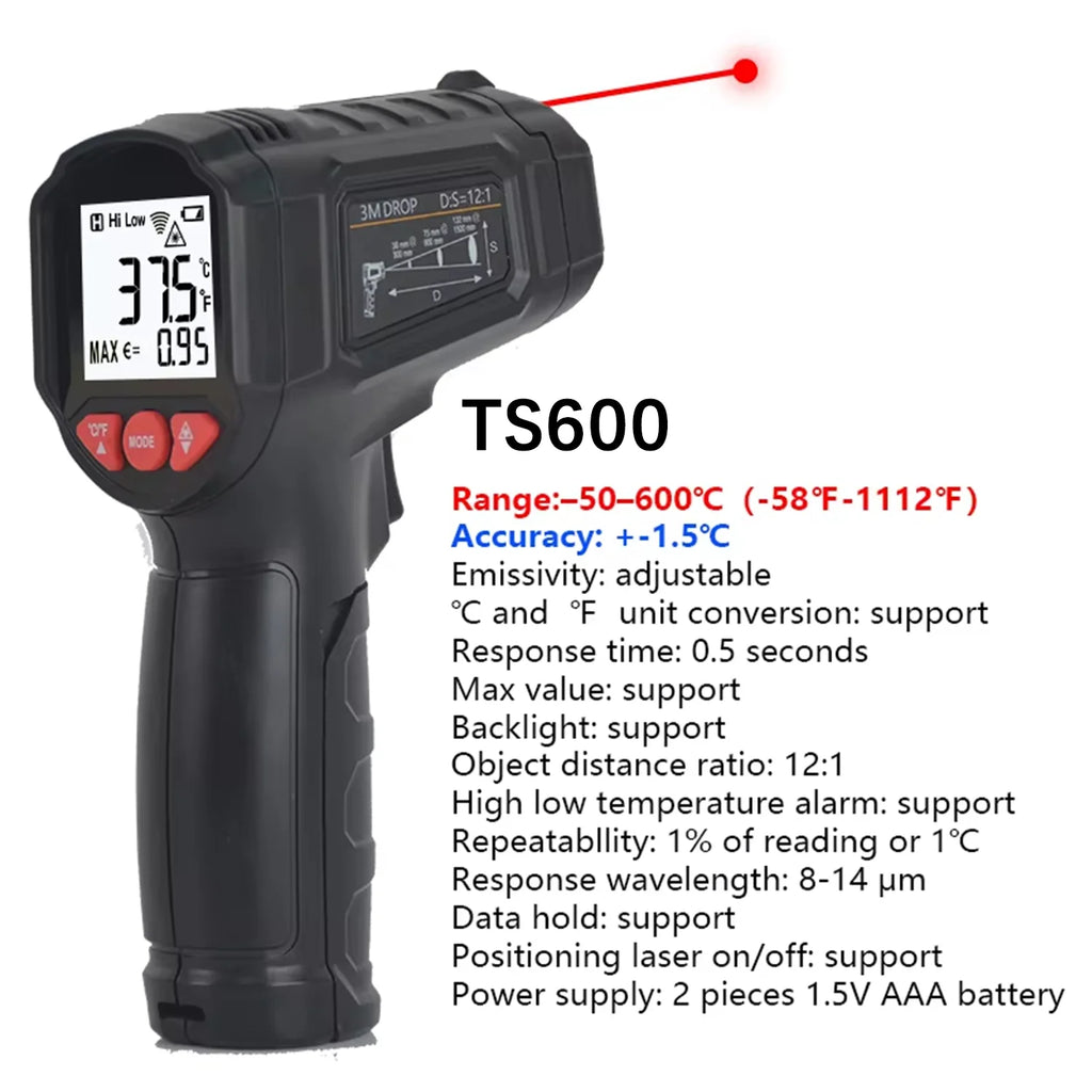 -40 to 800 Degree Digital Infrared Laser Thermometer Non-Contact