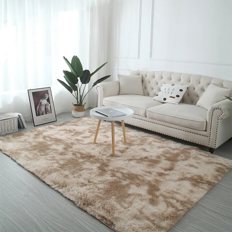 Tie-Dye Plush Carpet Non-Slip Multi-Room Decoration Soft Fluffy Home Mat