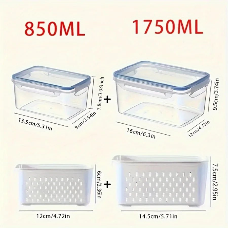 4pcs/Set Leak-Proof Food Storage Containers-Airtight, Stackable Meal Prep Boxes-Suitable for Fruits, Vegetables, Meat & Grains - Lovies Kitchenwares