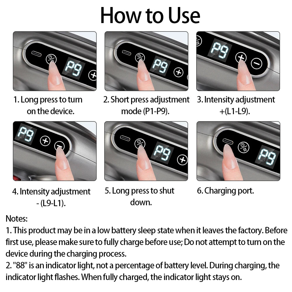 16-Head Fascia High-Frequency Vibration Body Massager For Back, Waist, Neck, and Shoulders