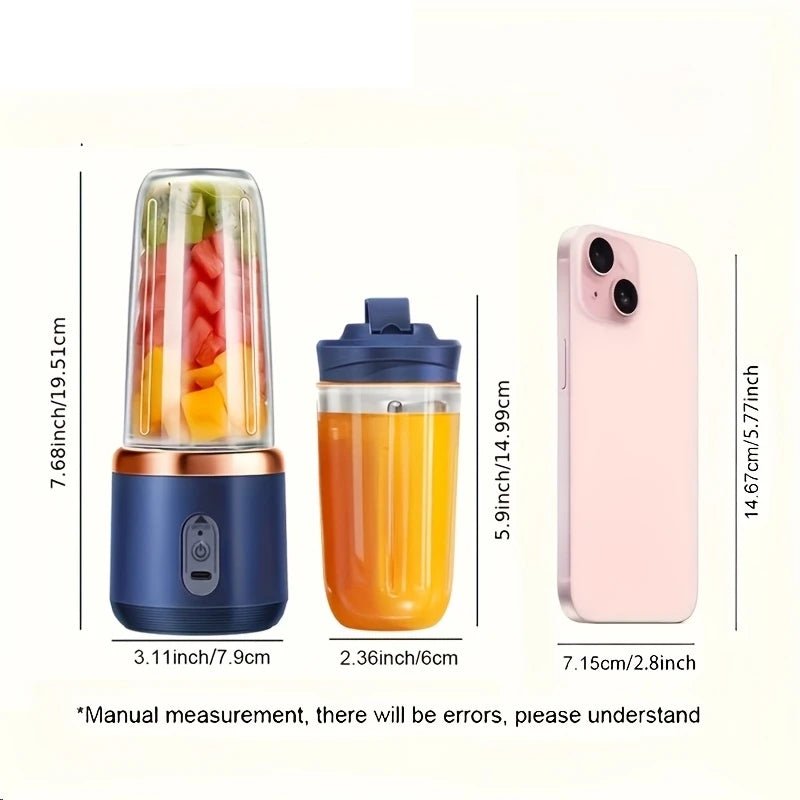 Portable Wireless Blender Electric Fruit Juicer Machine With Ice Crushing Blades - Lovies Kitchenwares