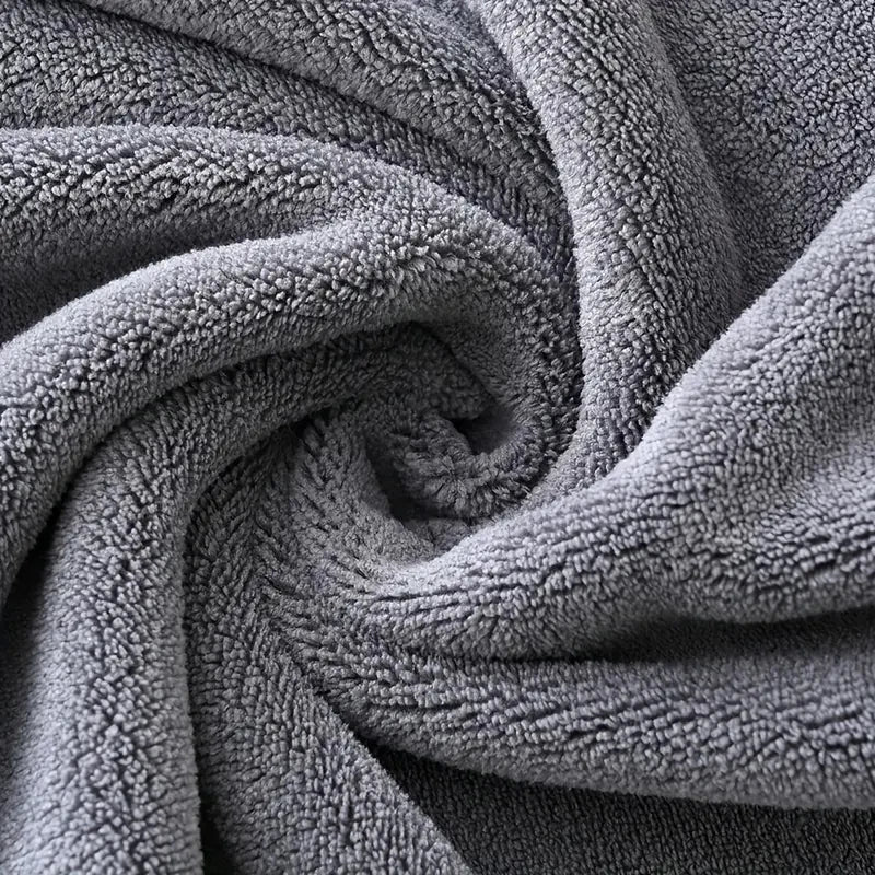 3PCS Large Bath Towels Set Grey Adult Coral Velvet Bath Towels