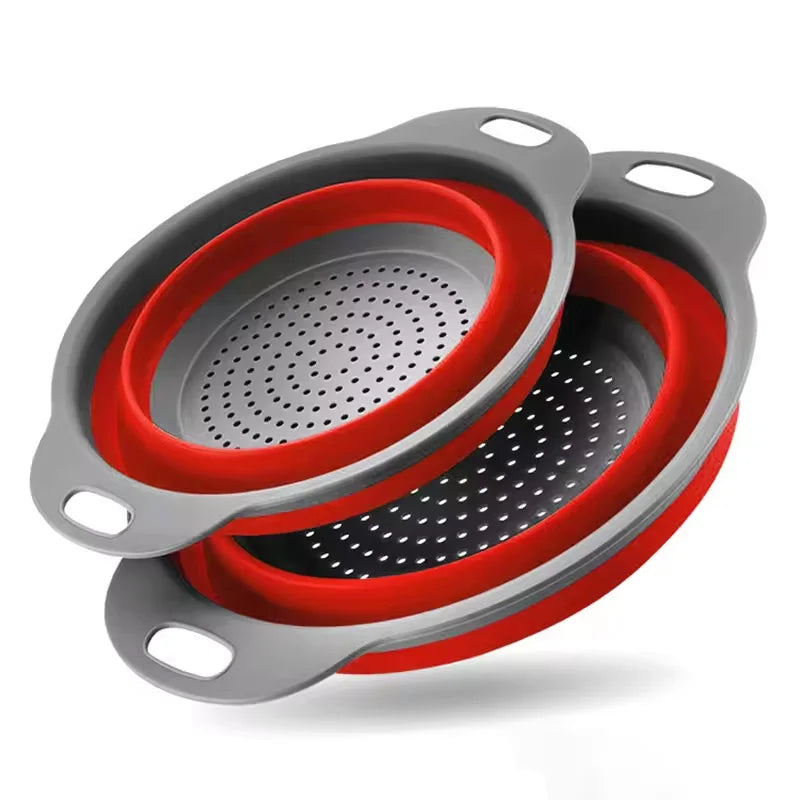 Silicone Folding Drain & Wash Basket & Foldable Strainer Colander
