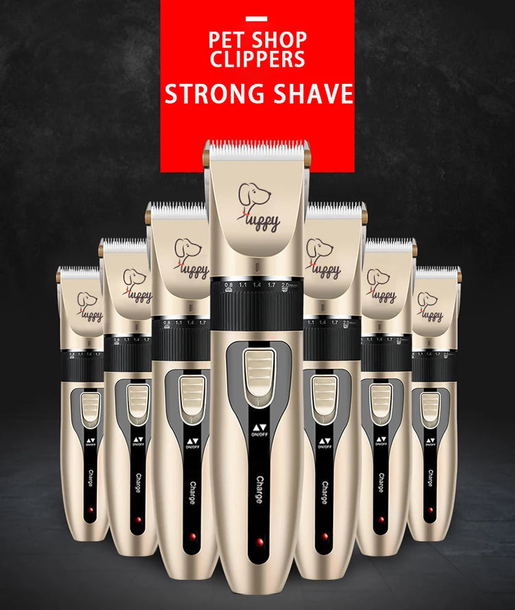 Electric Pet Hair Clipper and Hair Trimmer Set For Pet Grooming With an Electric Shaver Ceramic Blade with USB Charging