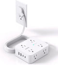 Surge Protector Power Strip with 8 Outlets and 4 USB Ports, Ultra Thin Flat Plug for Multiple Rooms