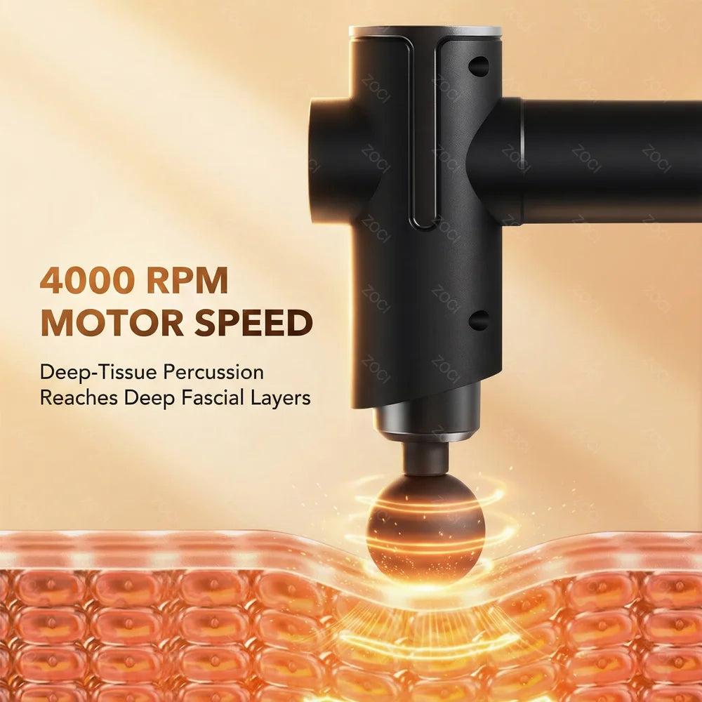 3 Mode Handheld Portable Mini Deep Tissue Muscle Massager Gun With Heated Head & 99 Speed Electric Fascia