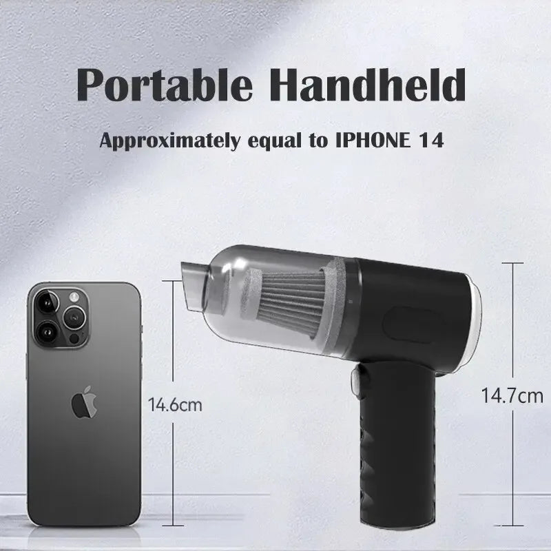 9000Pa Wireless Car & Home Vacuum Cleaner USB Charging 1200mAh Portable