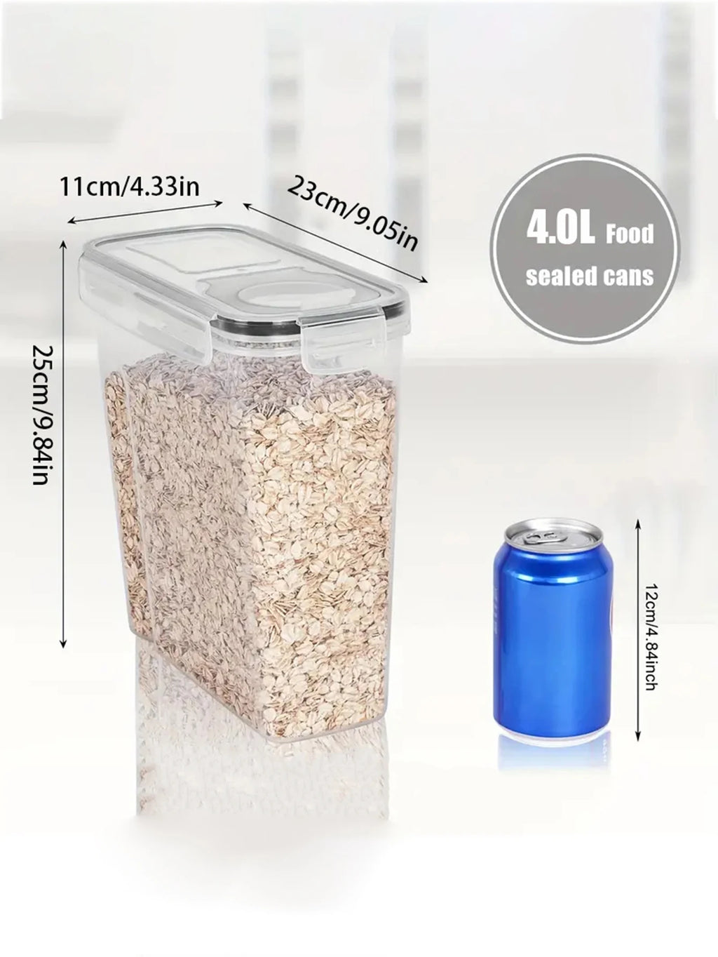 4pcs Airtight Kitchen Pantry Organizer Large Food Storage Containers With Lids