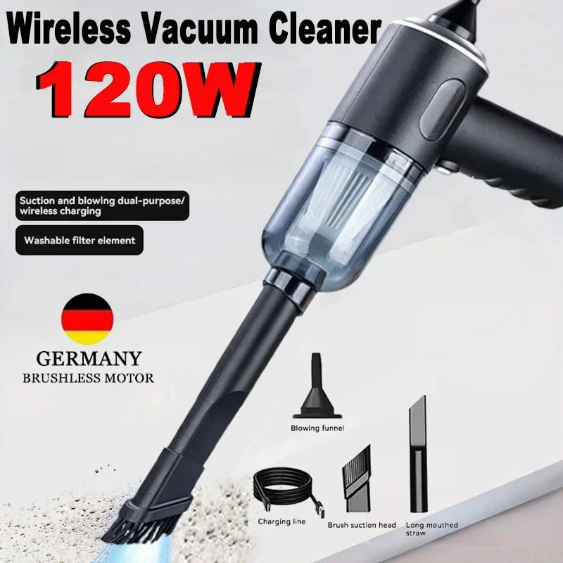 9000Pa Wireless Car & Home Vacuum Cleaner USB Charging 1200mAh Portable