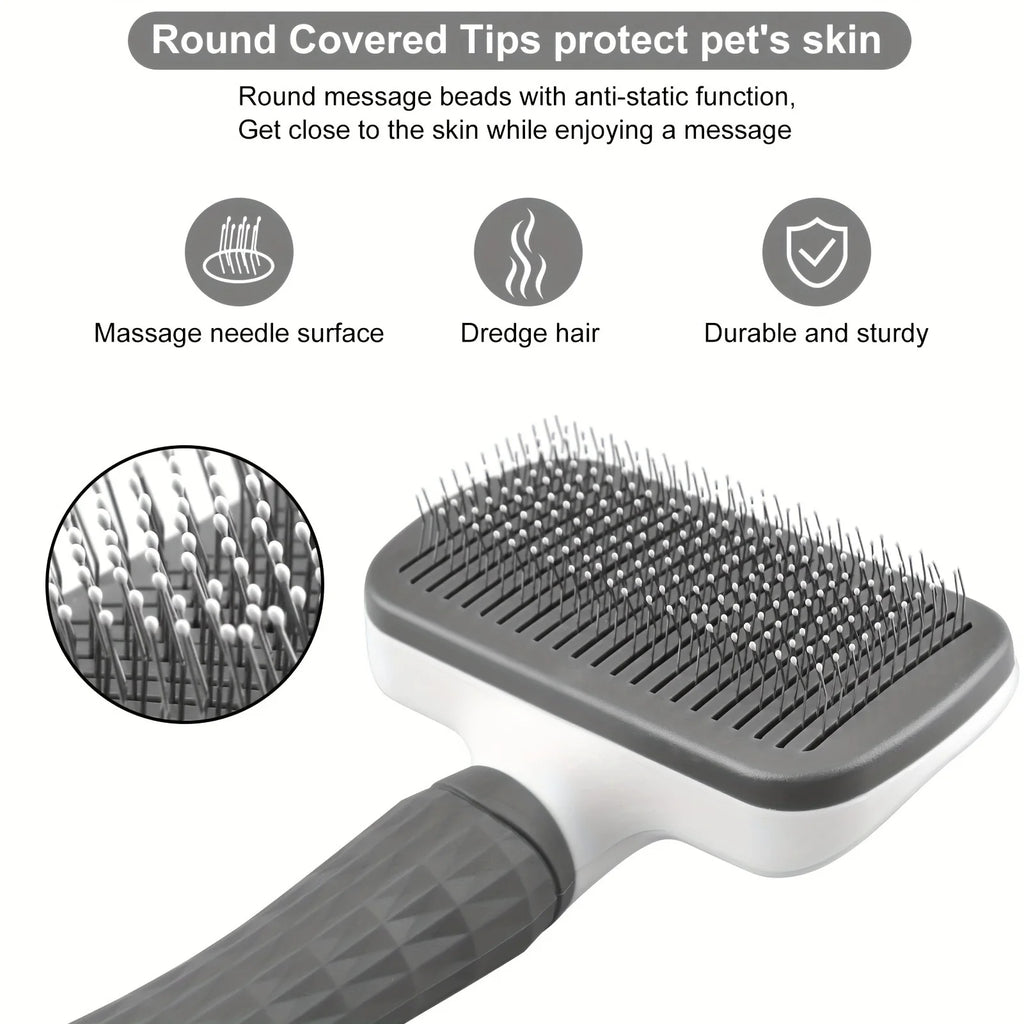 Self-cleaning Pet Hair Removal Comb For Cats And Dogs With Grooming Tool Accessories