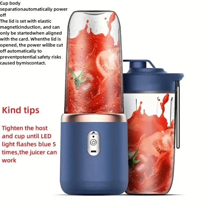Portable Wireless Blender Electric Fruit Juicer Machine With Ice Crushing Blades - Lovies Kitchenwares