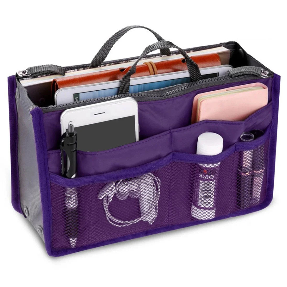Women's Foldable Nylon Cosmetic Organizer Travel Large Capacity Handbag