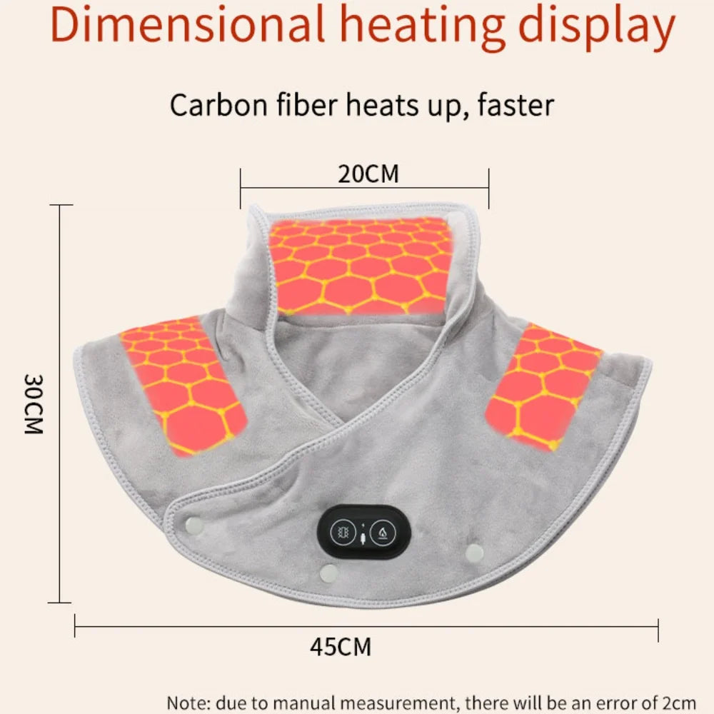 USB Electric Heating Neck & Shoulder Massager Wrap Pad