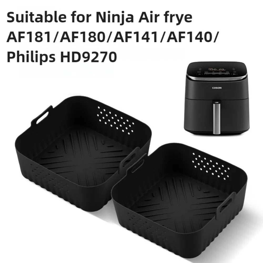 22.5cm Silicone Air Fryer Liners Reusable Non-Stick Basket 5-8QT Air Fryer Accessories