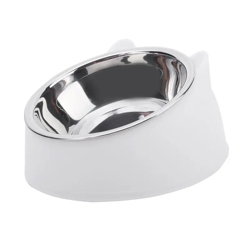 1/2/5pcs Created Inclined Cat Water Bowl & Stainless Steel Feeding Bowl