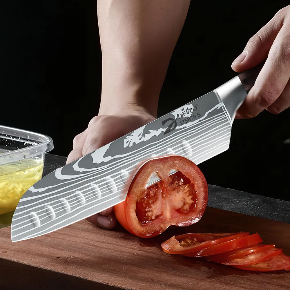 Stainless Steel Kitchen Knife Set Ultra Sharp Cleaver and Utility Knife With Nylon Bag