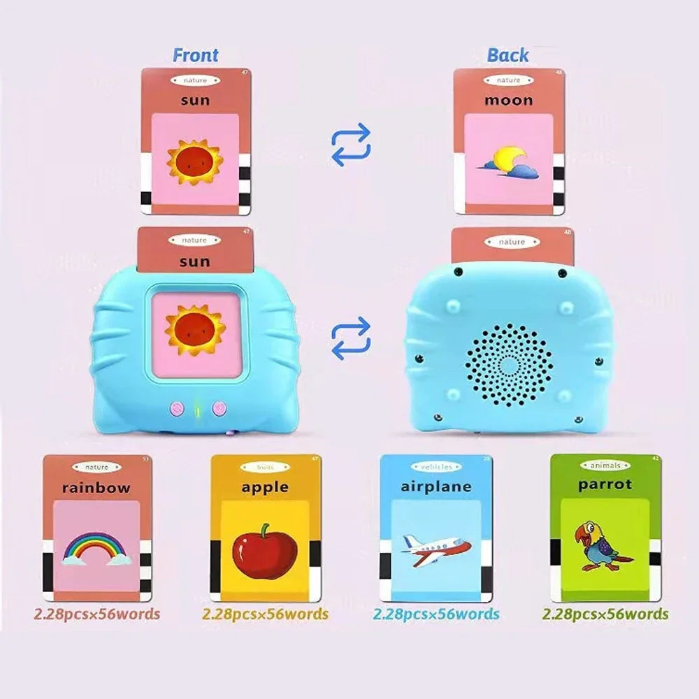 Early Education Flash Card Learning Toys Talking Flashcards for Kids Preschool English Electronic Audio Book Machine