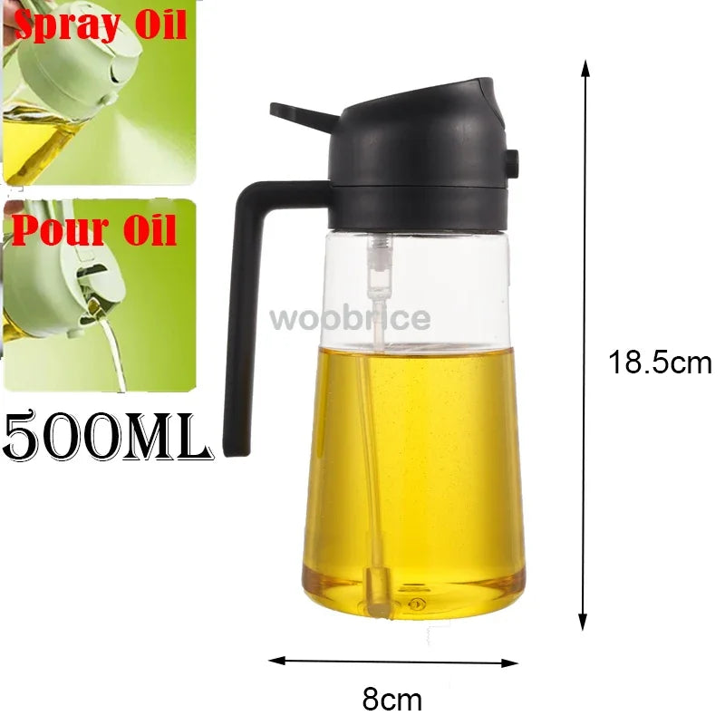 Oil Spray Dispenser Bottle for Pouring Cooking Oil with Automatic Lid Spice Shaker