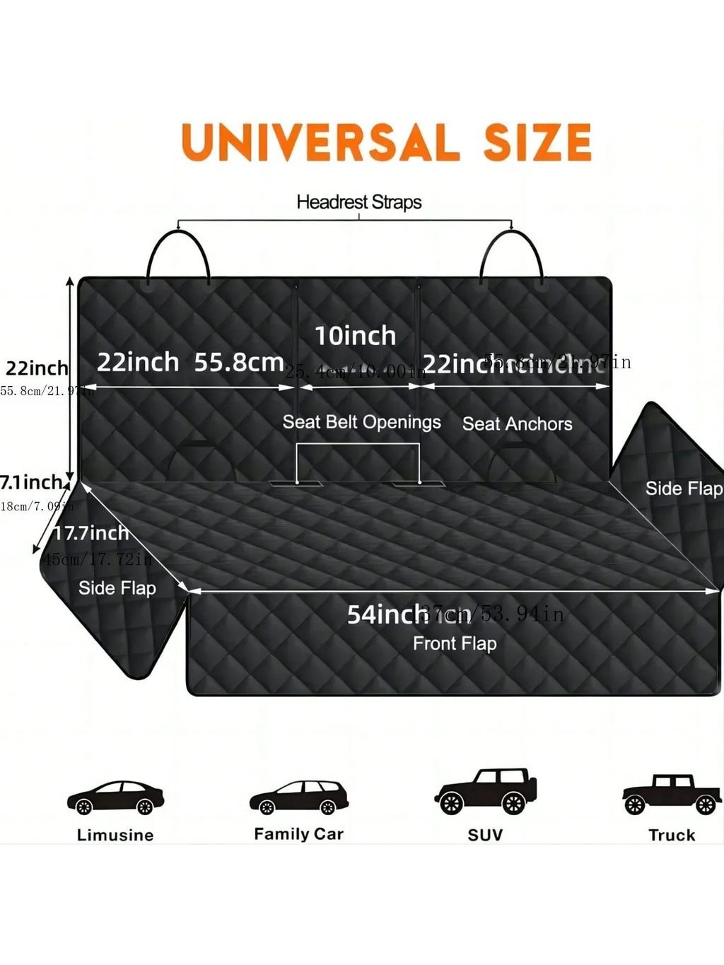 Dog Car Seat Cover Travel Carrier Mattress, Waterproof Dog Car Seat Protector With Middle Seat Armrest