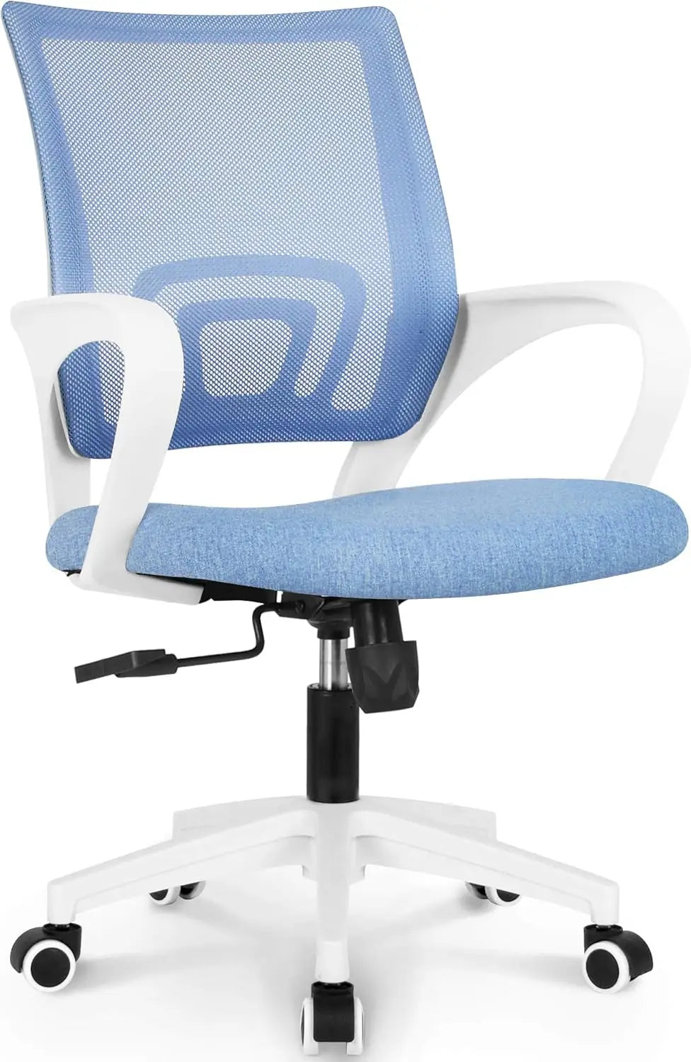 Black Mesh Office Chair Mid Back Lumbar Support Adjustable Height Swivel For Home Computer Desk Task