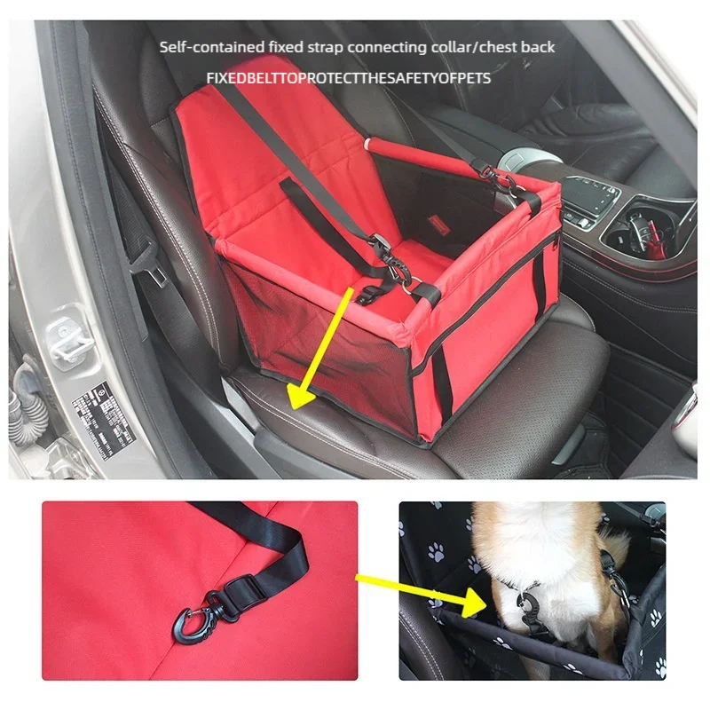Travel Pet Car Seat Cover Foldable Hammock, Pet Harness & Bag Basket