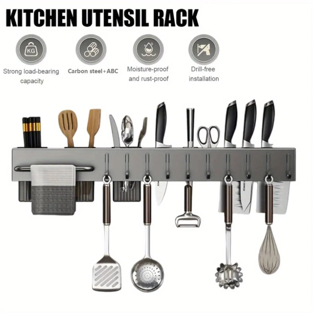 Space Saving Heavy Duty Carbon Steel Wall Mounted Kitchen Organizer For Multiple Kitchen Tools