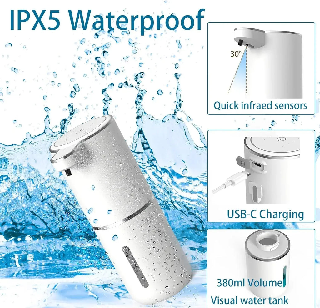 Automatic Liquid/Foam Soap Dispenser, Touchless Electric Dispenser, USB Rechargeable with Infrared Sensor