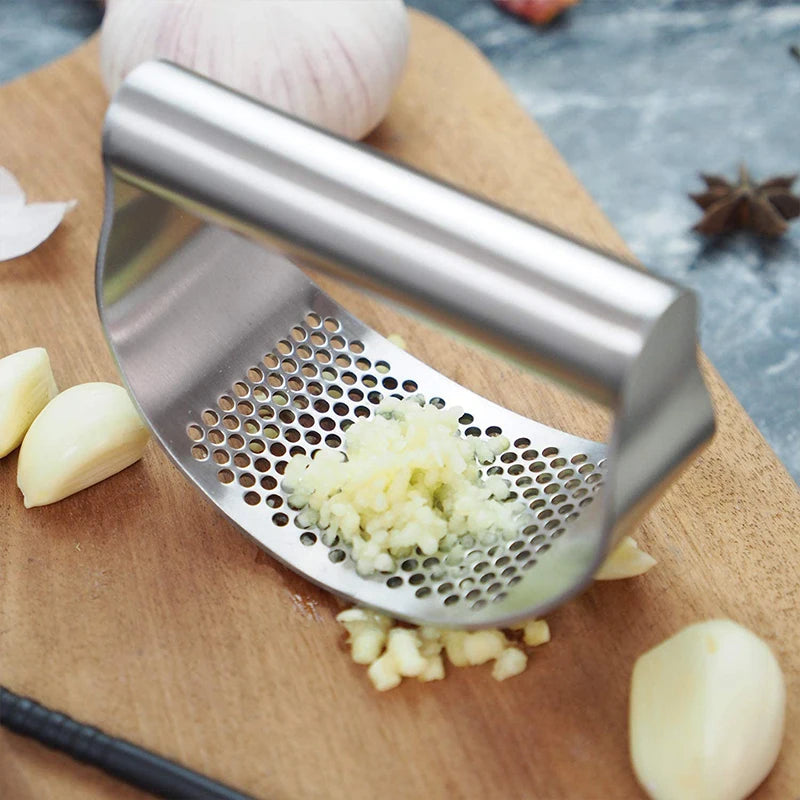 Upgraded Stainless Steel Garlic Press Squeezer & Ginger Rocker