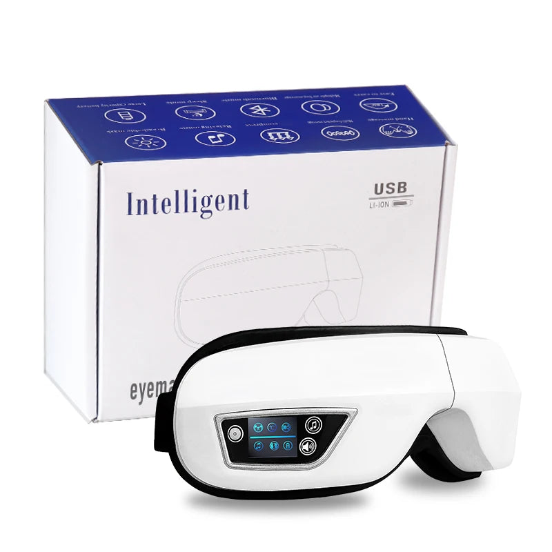 6D Smart Eye Vibrating Massager, Airbag Compress Eye Care, Bluetooth Music Ready