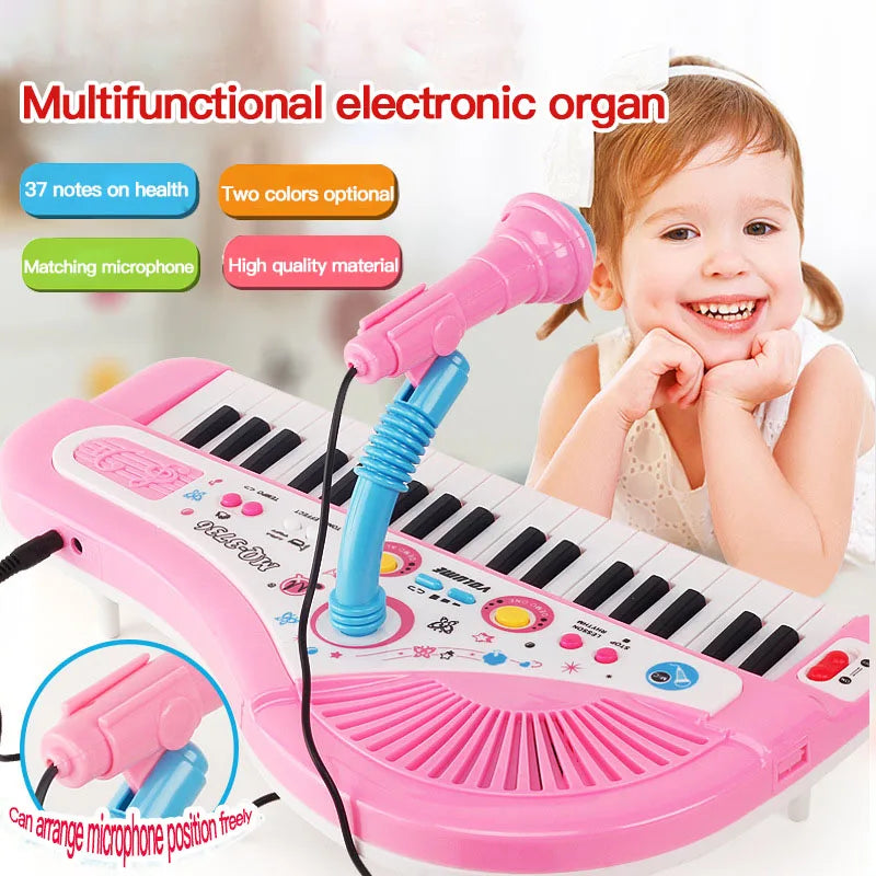 37 Keys Kids Musical Electronic Piano Organ Keyboard with Microphone And an Educational Toy