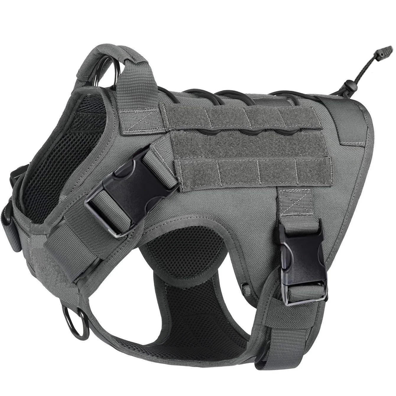 Adjustable Tactical Dog Harness With No-Pull Vest With Hook & Loop Panels