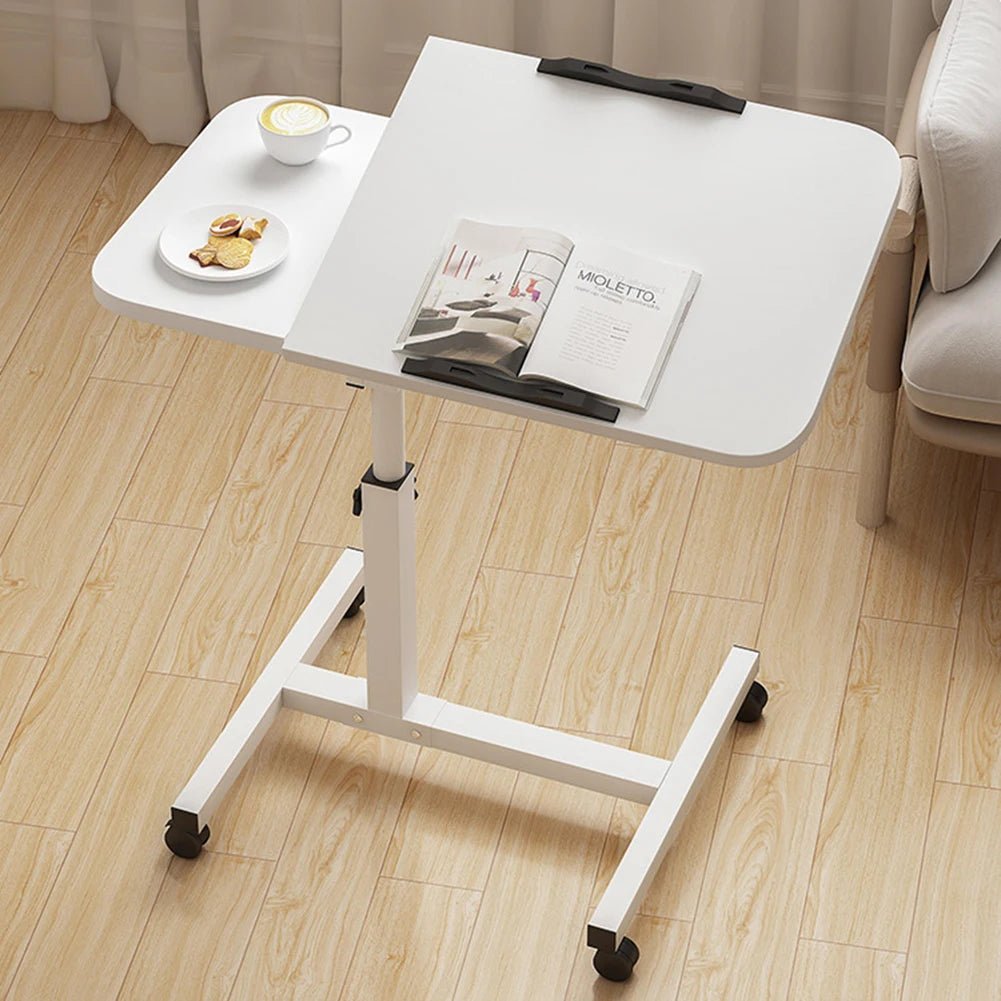 Movable Overbed Table With Wheels, Adjustable Height with Rolling Tray Table