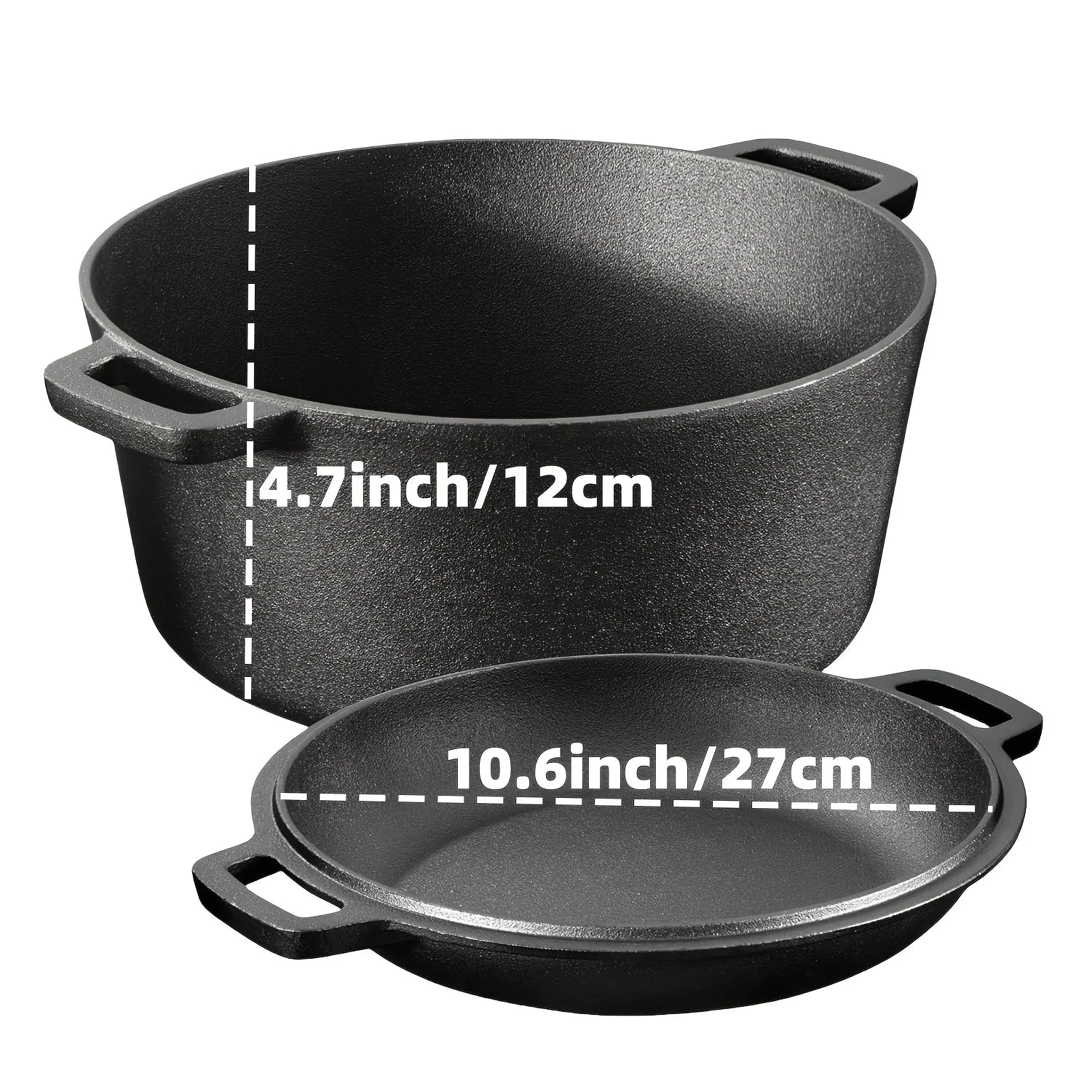 3PCS Cast Iron Skillet Set (6/8/10 Inch)  Pre-Seasoned, Non-Stick Heavy-Duty Pans