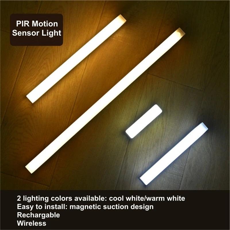 Rechargeable Magnetic Motion Sensor LED Bar Light Induction Portable Cordless Night Light